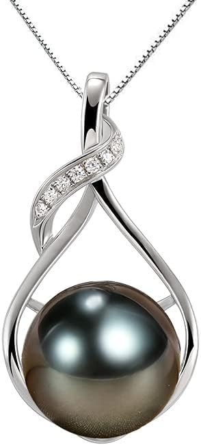 NONNYL Gifts for Women Wife-Tahitian-Black-Pearl-Necklace-Gift for Wife Wedding Birthday Anniversary Jewelry-Mom Girlfriend Her Mothers Day Gifts for Mom Women Valentines Christmas Day