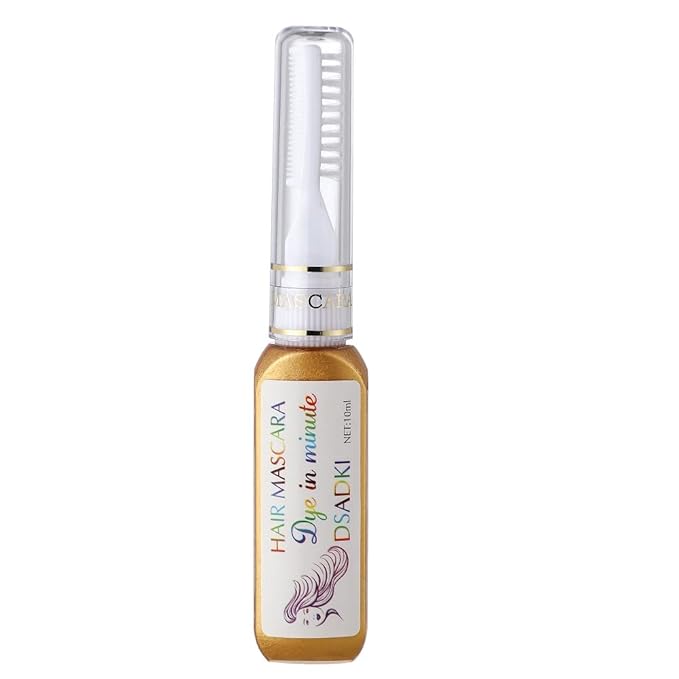 DSADKI Temporary Hair Color Mascara Washable Hair Dye Stick Non-toxic Instant Hair Chalk Dye for Girls Women (Gold)