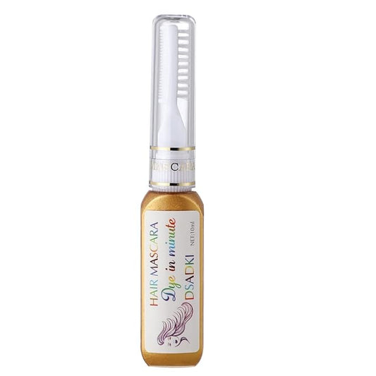 DSADKI Temporary Hair Color Mascara Washable Hair Dye Stick Non-toxic Instant Hair Chalk Dye for Girls Women (Gold)
