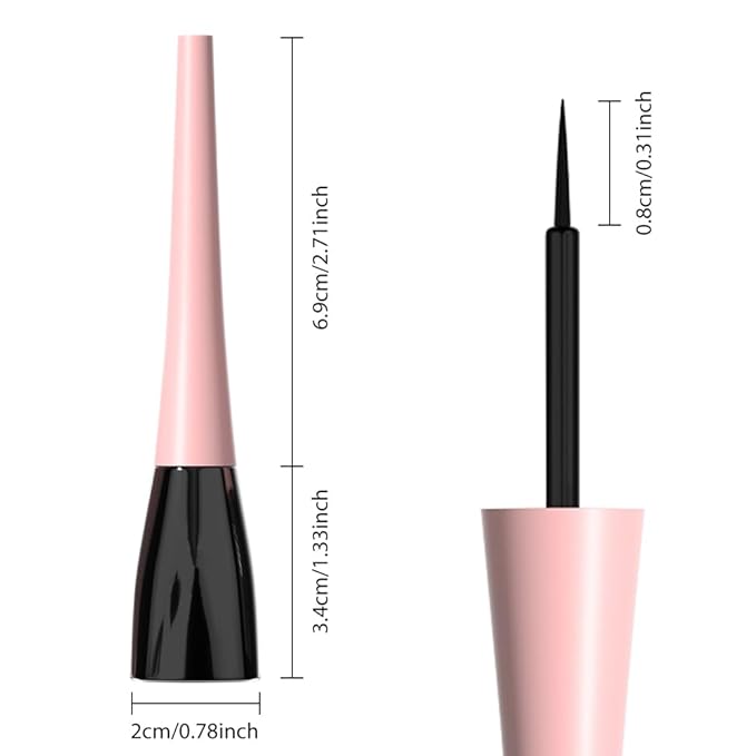 evpct 1Pcs Black Liquid Eyeliner Makeup Waterproof Black Eye Liners for Women, Eyes Wing Eyeliner Stamps Shapes Colored Eyeliner delineador de ojos a prueba de agua contra el agua blanco para ojos