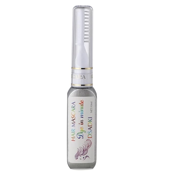 DSADKI Temporary Hair Color Mascara Washable Hair Dye Stick Non-toxic Instant Hair Chalk Dye for Girls Women (Silver gray)