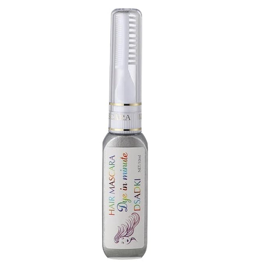 DSADKI Temporary Hair Color Mascara Washable Hair Dye Stick Non-toxic Instant Hair Chalk Dye for Girls Women (Silver gray)