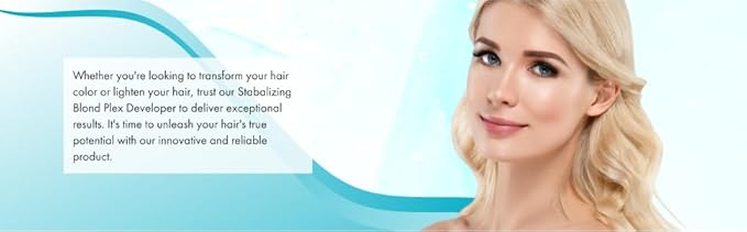 HAIR BAR NYC 10 Volume - Blond Plex Anti-Yellow Porfessional Lightening System for Charcoal Hair Bleach - Violet Developer with Plex, Reduce Brassy, Eliminates Orange Tones 33.8oz/1lt