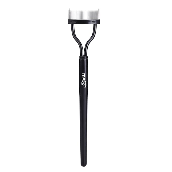 Eyelash Comb MSQ Eyelash Separator Mascara Applicator Eyelash Definer With Comb Cover Arc Designed Cosmetic Brushes Tool Black (1PCS)
