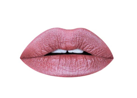 Aromi Metallic Liquid Lipstick | Rosy Chestnut Lip Color with Shimmery Finish, Vegan, Pink Nude Shade, Long-lasting, Waterproof (Alpine Bloom)