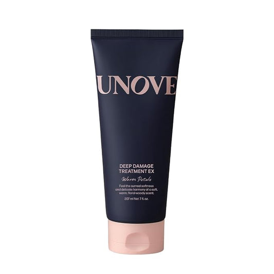 UNOVE Deep Damage Treatment Ex - Protein Hair Treatment & Hair Mask for Damaged Hair | Deep Conditioning & Keratin Hair Mask for Dry, Frizzy Hair | Korean Hair Care | Warm Petal, 7 fl oz