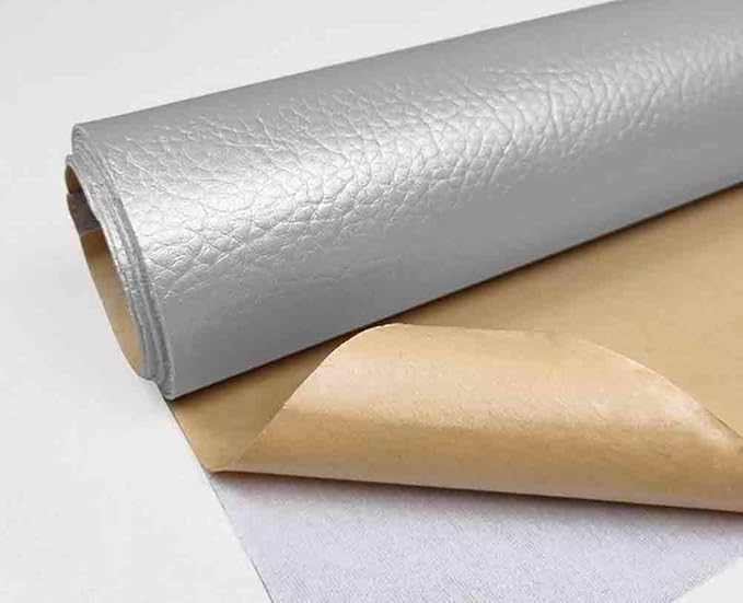 Leather Repair Patch,Self Adhesive Leather Repair Tape for Damaged Leather Furniture, Sofa Seating,Car Seats (Silver,19x4 inch)