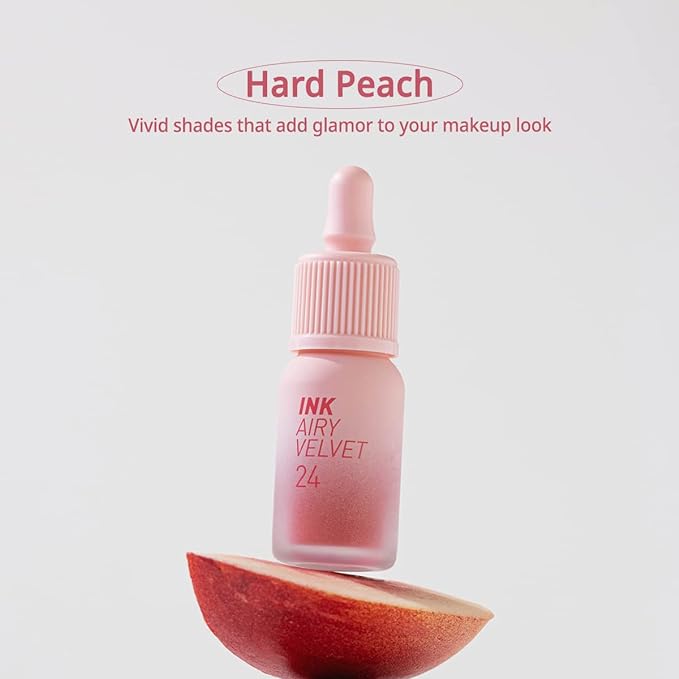 Peripera Ink Airy Velvet Lip Tint | High-Pigmentation, Lightweight, Soft, Moisturizing (022 CENTER PEACH)