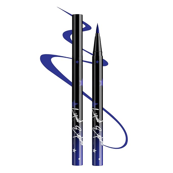 Navy Blue Matte Liquid Eyeliner Pen, Waterproof Smudge Proof Eye Liner Pencil, Brown Liquid Liner for Face Body Paint, Long Lasting & Quick Dry Bright Colorful Eyeliner Pen Eye Makeup #09