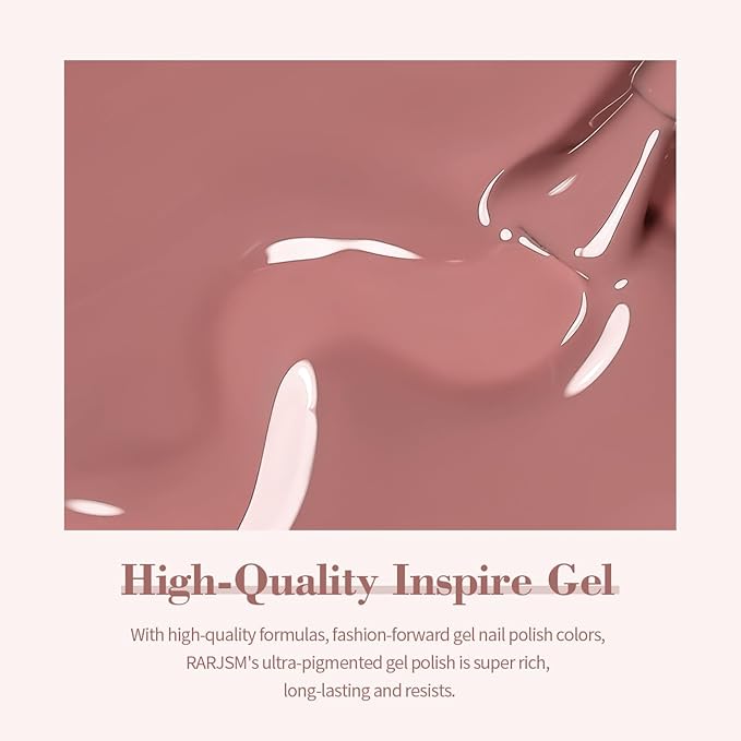 RARJSM Gel Nail Polish Opaque Rose Brown Skin Tone Milky Gel Nail Polish 15ml 1 Piece Neutral Color Soak Off UV LED Cured Nail GelPolish for Fall Winter Nail Art French Manicure Salon DIY Home