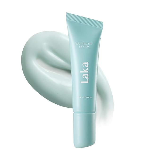 Laka Soothing Prep Lip Mask, 10ml/0.33 fl.oz, Cooling Peel-Off Lip Mask, Jelly tip for Hygienic & Easy Application, Hydrate, Vegan, Lip Care, K-Beauty