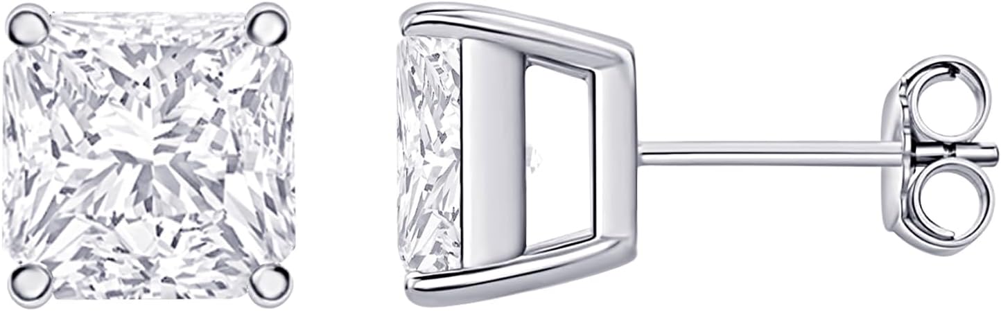 Houston Diamond District 1 to 10 Carat IGI Certified LAB GROWN Diamond Stud Earrings for women 4 Prong Push Back (E/F Color VS2/SI1 CLARITY)