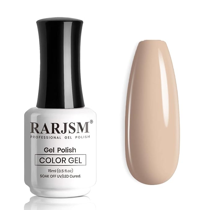 RARJSM Milky Nude Gel Polish Opaque Light Gray Orange Cream Skin Tone Nuded Color Gel Nail Polish 15ml Neutral Soak Off UV LED Cured Nail GelPolish for Nail Art French Manicure Salon DIY Home