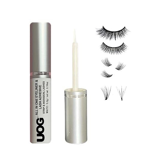 UOG (United One) Eyelash Adhesive Glue - Super Strong Hold for Up to 5 Days | Waterproof, Allergy-Free, and Odorless | Brush-On False Lash Extension Glue| No Irritation or Itching (Black)