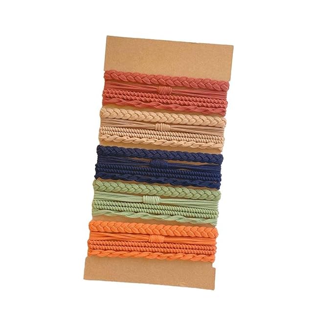Multistyle Hair Ties Set: Gentle High Elasticity Ponytail Scrunchie Bracelet for Women (15-Braid Weaving Set:20, One Size)