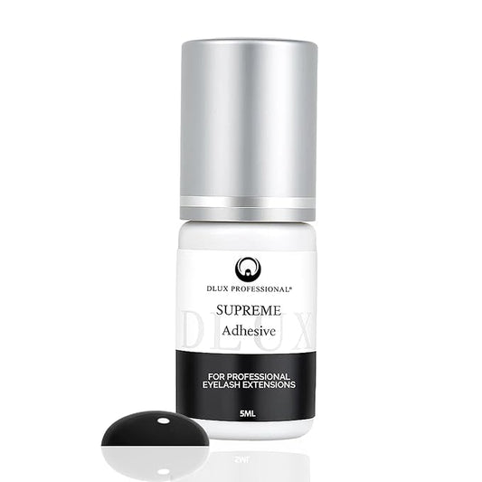 DLUX PROFESSIONAL Eyelash Extension Glue for Professionals - 8 Weeks Retention, 1 Sec Drying Time, Latex Free Semi Permanent Individual & Volume Lash Extension Glue