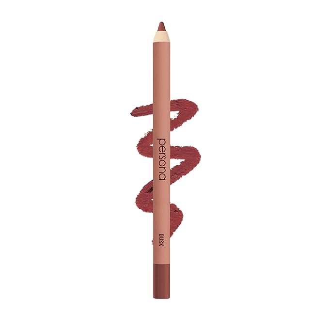 PERSONA Cosmetics Lip Liner | Creamy, Long-Wear Matte Pencil with Jojoba Oil | Hydrating & Easy to Apply | Shapes, Defines & Contours Lips | Vegan, Cruelty-Free, Paraben-Free | Made in USA, Dusk
