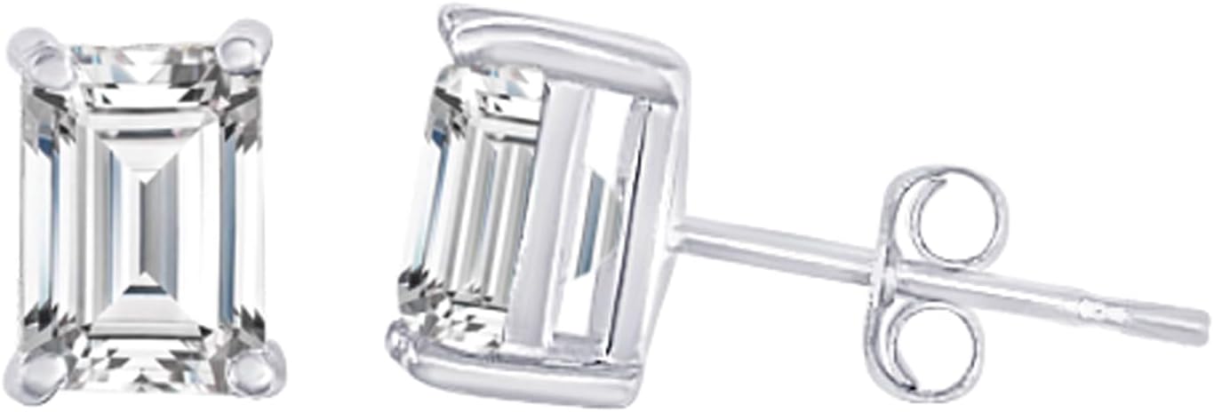 Houston Diamond District 1 to 10 Carat IGI Certified LAB GROWN Diamond Stud Earrings for women 4 Prong Push Back (E/F Color VS2/SI1 CLARITY)