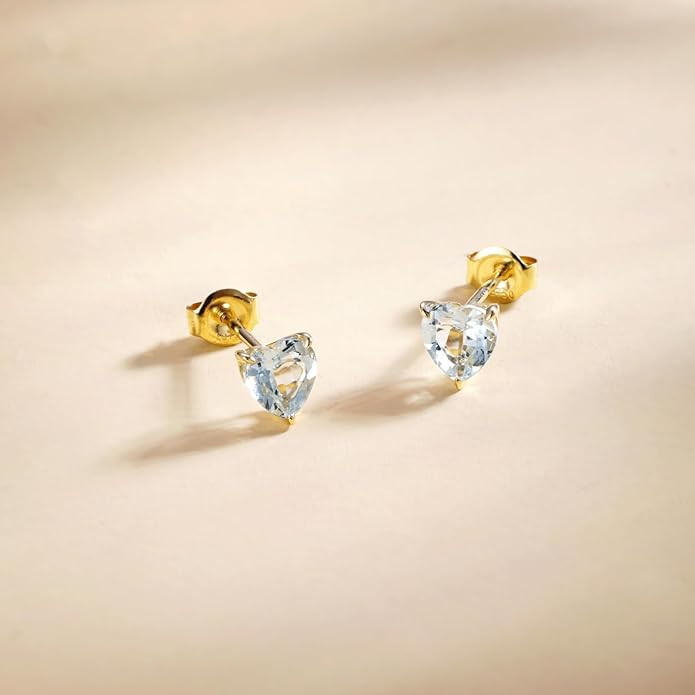 FANCIME 14k Solid Yellow Gold Stud Earrings Gemstone Prong Cluster Stud Earrings Fine Jewelry Gifts for Her Mom Women Wife
