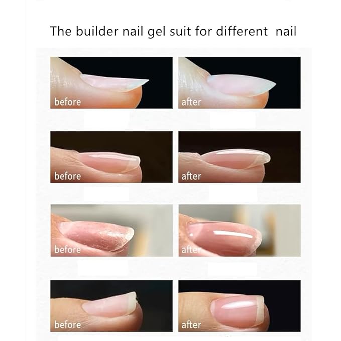 MEMEDA Clear Builder Gel for Nails 7 in 1 Nail Builder Strengthener Gel Clear Color Builder Extension Nail Gel for Holiday Nail Art Design for Girls