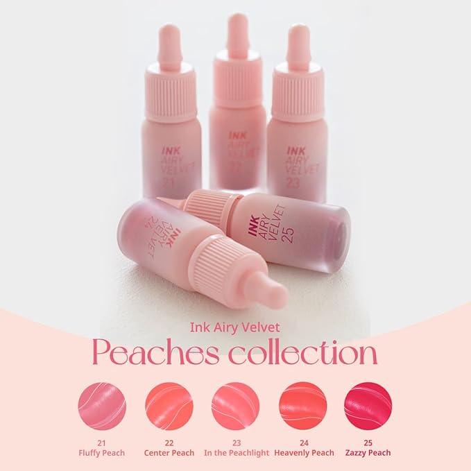 Peripera Ink Airy Velvet Lip Tint | High-Pigmentation, Lightweight, Soft,.Moisturizing (023 IN THE PEACHLIGHT)
