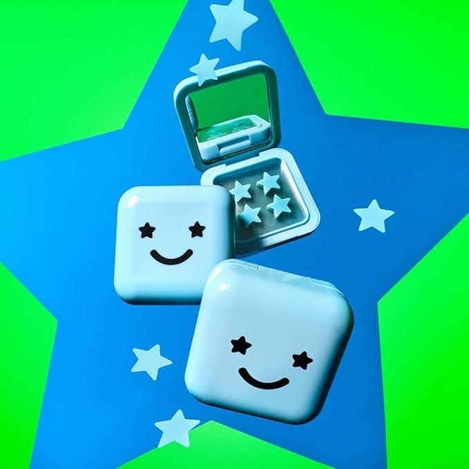 Starface Hydro-Star + Salicylic Acid Pimple Patches and Big Blue Compact, Helps Shrink and Soothe Deeper Spots, Cute Star Shape, Vegan, 32 count