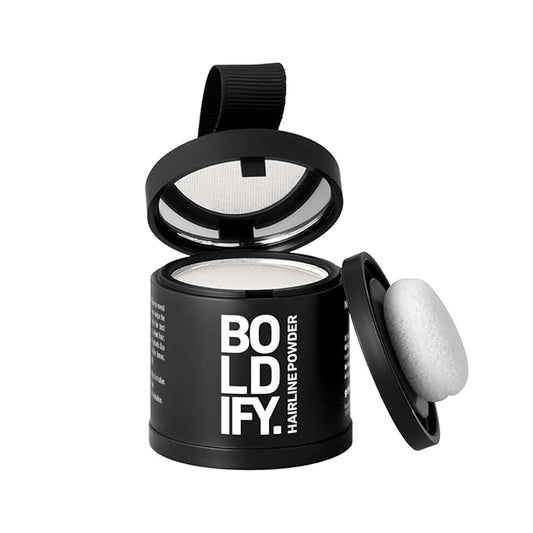 BOLDIFY Hairline Powder (LARGE, 10g) - Root Touch Up Hair Color for Gray Coverage - Bald Spot Concealing Hair Powder for Women & Men - 24-Hour Stain-Proof - White