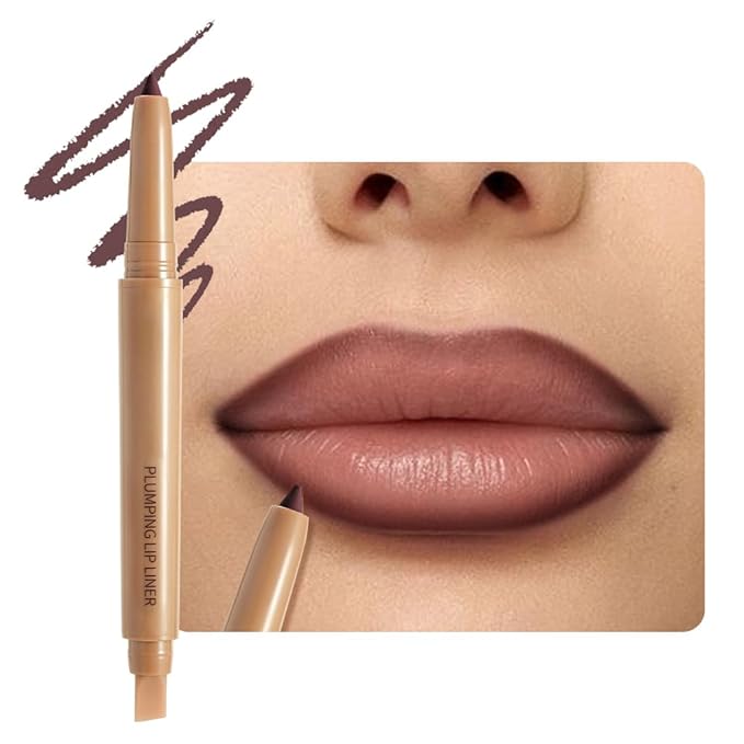 Waterproof Matte Lip Liner Pencil with Silicone Smudger – Long-Lasting Retractable Velvet Crayon, Define & Sculpt Lips, Vegan & Cruelty-Free, Perfect for Work, Date, Party & Travel (08#, pack of 1)
