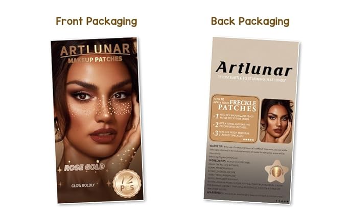 Artlunar 12Pcs Valentine's Mardi Gras Rose Gold Sparkle Makeup Patches - Body Glitter Stickers for Face and Body, Perfect for Festivals Parties (Rose Gold), Gifts for Women and Girls.