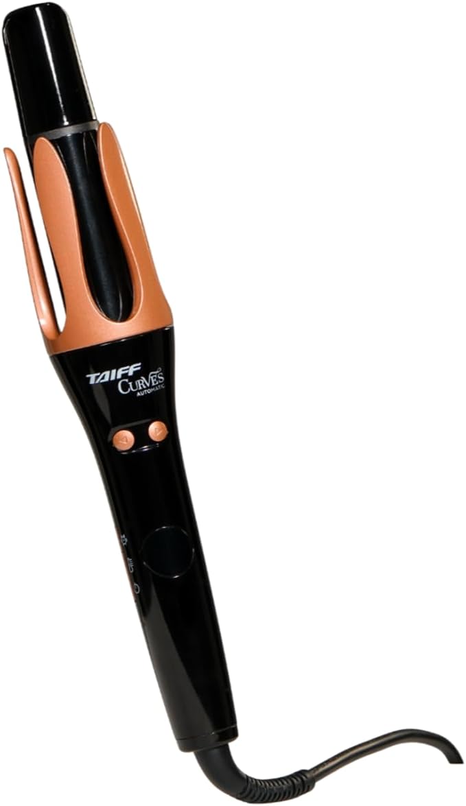Taiff Automatic Curling Iron | 1¼" Rotating Barrel with Ion Technology | PTC Fast Heating | 3 Heat Settings 340°F–410°F | Dual Voltage Hair Curler for Smooth Frizz Free Long Lasting Curls