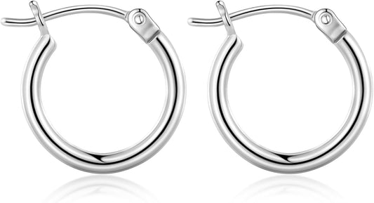 Gacimy Gold Hoop Earrings for Women 14K Real Gold Plated Hoops with 925 Sterling Silver Post