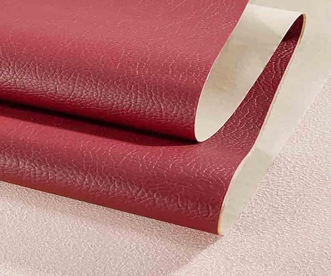 Leather Repair Patch,Self Adhesive Leather Repair Tape for Damaged Leather Furniture, Sofa Seating,Car Seats (Wine Red,19x50 inch)