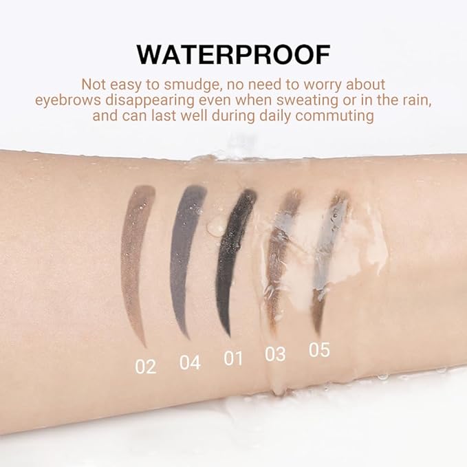 4 Pcs Ultimate Eyebrow Retractable Definer Pencils,Dual-Sided Natural Soft Textured Eyebrow Pencil for Daily Look Eyebrow Makeup,Brow Brush,Fine Tip lapiz de cejas-Black