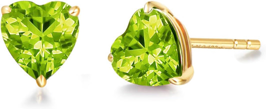 FANCIME 14k Solid Yellow Gold Stud Earrings Gemstone Prong Cluster Stud Earrings Fine Jewelry Gifts for Her Mom Women Wife