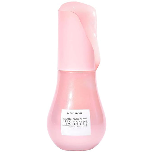 Glow Recipe Watermelon Niacinamide Dew Drops, Travel Size - Brightening, Plumping Hydrating Face Serum, Makeup Primer + Liquid Highlighter with Hyaluronic Acid - Dewy & Glowing Korean Skin Care (15ml)