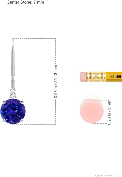 ANGARA Natural Tanzanite Earrings for Women | Tanzanite and Diamond Leverback Drop Earrings in 14K Solid Gold/Platinum | December Birthday, Anniversary, Gemstone Jewellery Gift