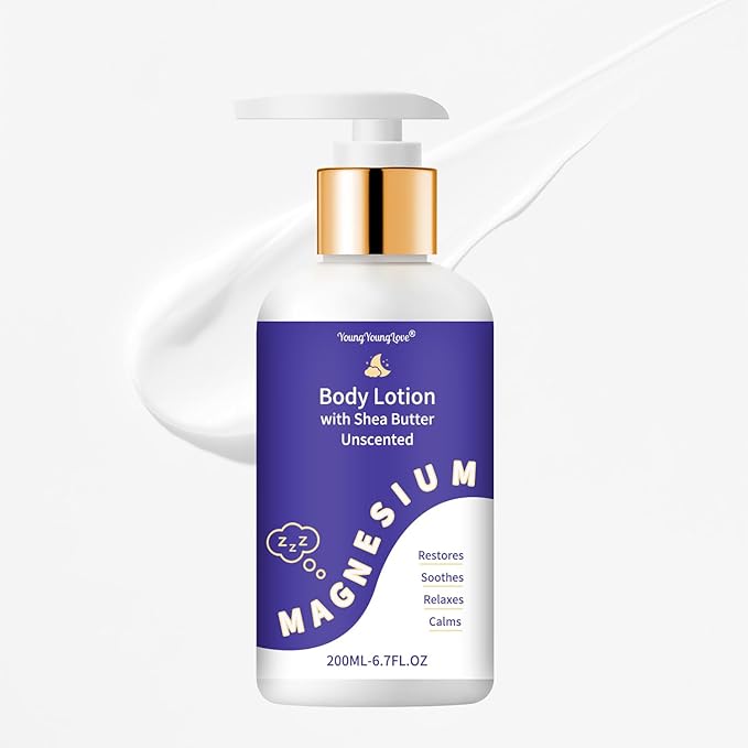 Magnesium Body Lotion for Sleep Support, Muscle & Joint Relief – Fast-Absorbing Topical Magnesium Cream for Calm, Relaxation & Leg Cramp Comfort – Deep Hydration, Unscented Daily Moisturizer, 6.76oz