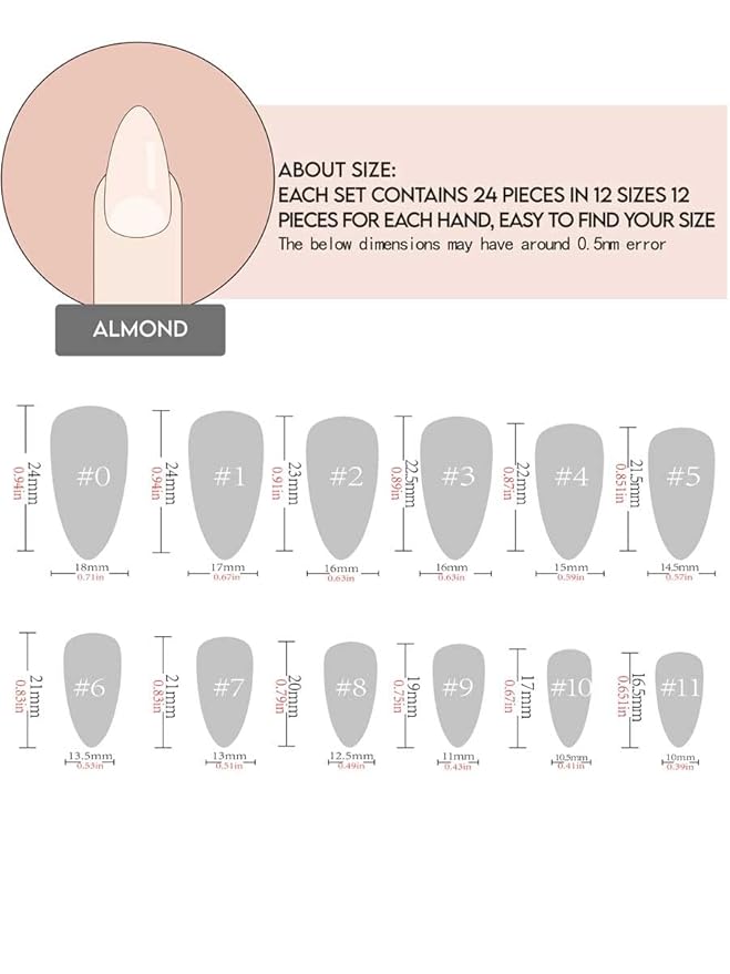 GLAMERMAID Black Press on Nail Medium Almond, Emo Jelly Gel Fake Nail, Gloss Natural Glue on Nail Short Oval with Gothic Eye Desgin, Reusable Acrylic Stiletto Stick on False Nail Kit for Women