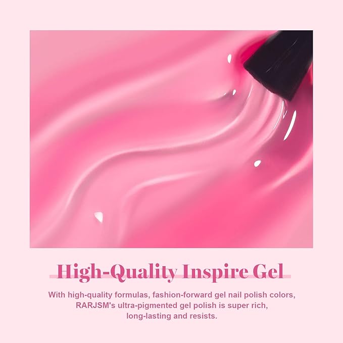 RARJSM Nude Gel Polish Sheer Clear Healthy Pink Gel Nail Polish Nude Transparent Hot Pink Jelly Nail Gel Polish Varnish Curing Requires LED UV French Manicure Soak Off for Home Salon 1pcs 15ml