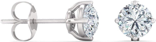 Diamondere Natural and Certified Round Gemstone Solitaire Petite Earrings in 14K Solid Gold |0.61 Carat Earrings for Women