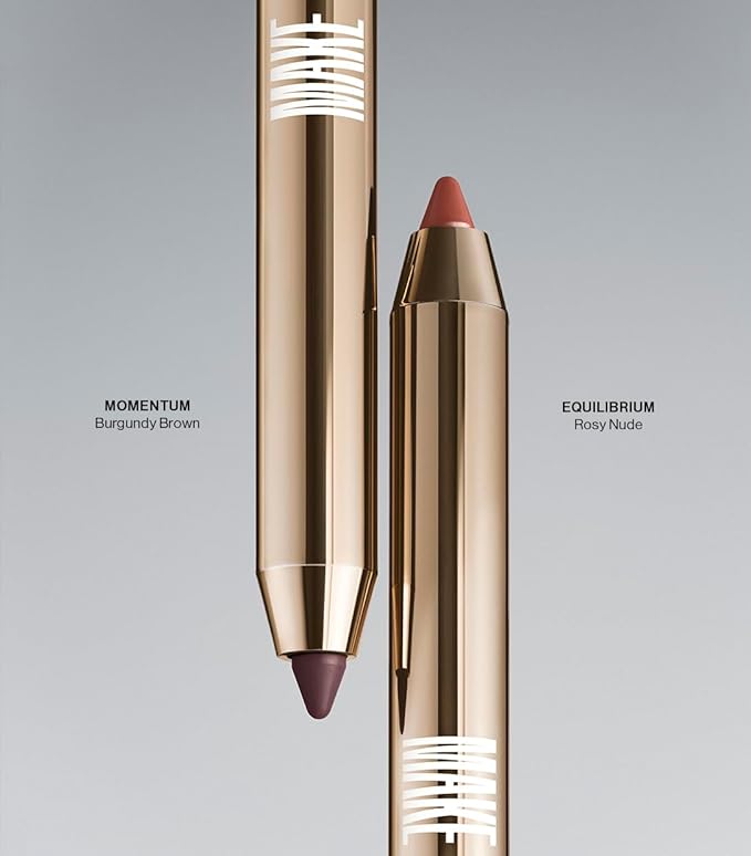 MAKE Beauty Continuum Lip Liner – Long Lasting Creamy Liner with Velvet Matte Finish – Includes Built-In Sharpener and Blending Brush – Highly Pigmented Burgundy Brown Lip Color – Shade, Momentum