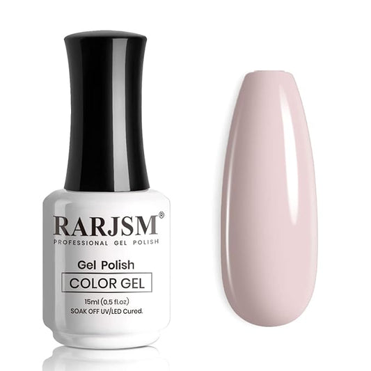 RARJSM Nude Gel Polish Opaque Pink Mavue Skin Tone Milky Gel Nail Polish 15ml 1 Piece Neutral Soak Off UV LED Cured Nail GelPolish for Nail Art French Manicure Salon DIY Home