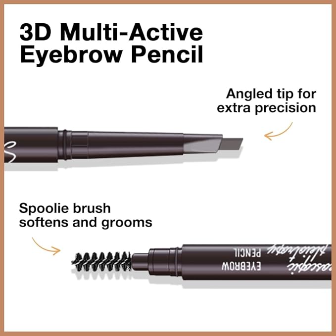 5 Pcs Ultimate Eyebrow Retractable Definer Pencils,Dual-Sided Natural Soft Textured Eyebrow Pencil, for Daily Look Eyebrow Makeup,Brow Brush,Fine Tip (3*Mudium Brown+2*Grey)