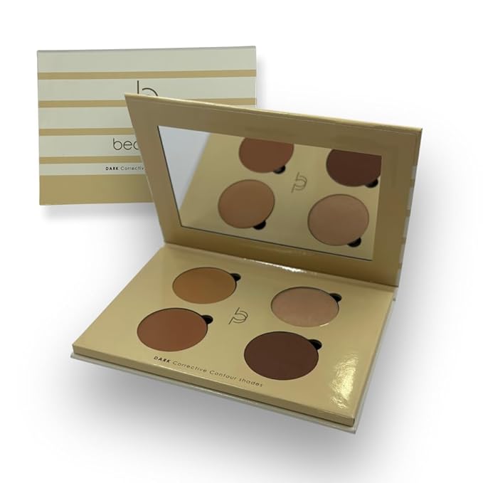 Corrective Contour Palette–Curated Cream & Powder Shades for All Face Shapes and Skin Tones - Sculpt & Define - Optimized, Travel-Friendly - Pure, Cruelty-Free, Made in USA (Dark)
