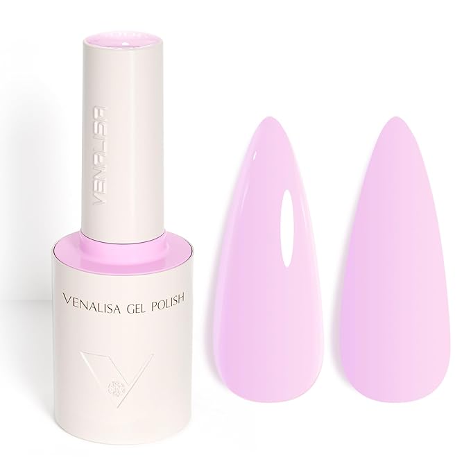 VENALISA Light Purple Gel Nail Polish, 1 Pcs Lavender Gel Polish Pastel Purple Color High Gloss Soak Off U V Nail Manicure Salon and DIY at Home Gifts for Women