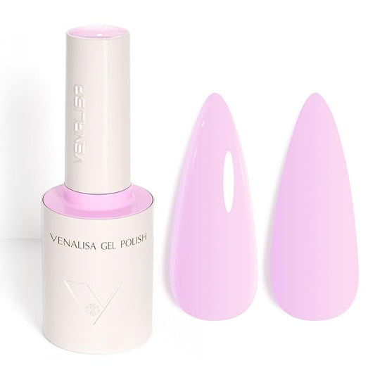 VENALISA Light Purple Gel Nail Polish, 1 Pcs Lavender Gel Polish Pastel Purple Color High Gloss Soak Off U V Nail Manicure Salon and DIY at Home Gifts for Women