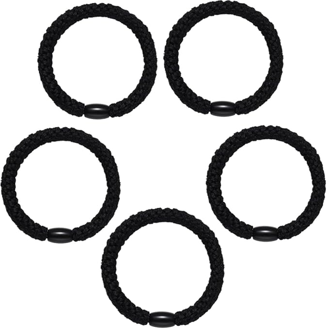 Hair Ties for Thick Hair 30 Pcs Elastics Hair Bands Ponytail Holders No Damage No Crease Hair Elastics For Women Girl(BLACK)
