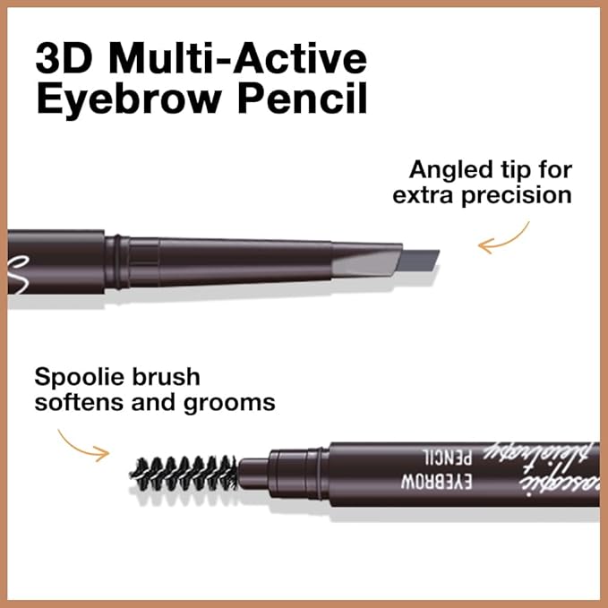 12 Pcs Ultimate Eyebrow Retractable Definer Pencils,Dual-Sided Natural Soft Textured Eyebrow Pencil, for Daily Look Eyebrow Makeup,Brow Brush,Fine Tip (12Pcs-Grey-Retractable Triangle)