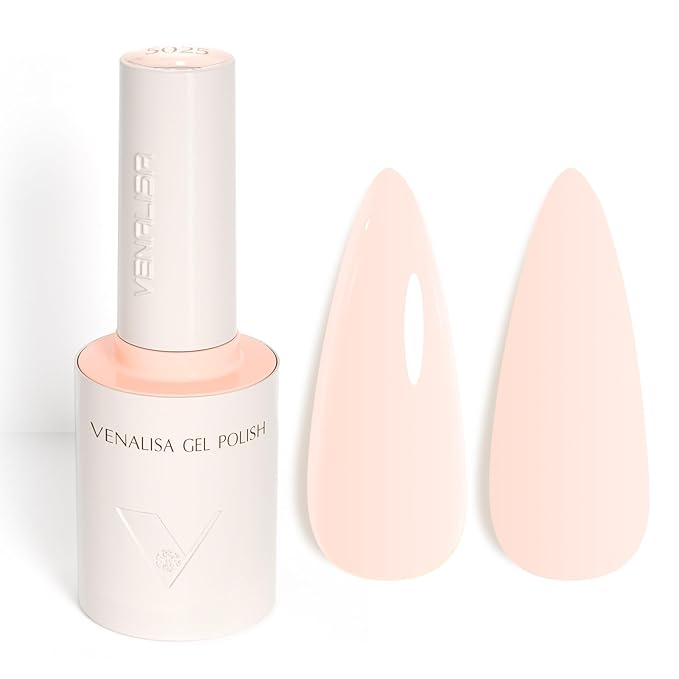 VENALISA Light Pink Gel Nail Polish, 1 Pcs Baby Pink Gel Polish Soft Pastel Color High Gloss Soak Off U V Nail Manicure Salon and DIY at Home Gifts for Women