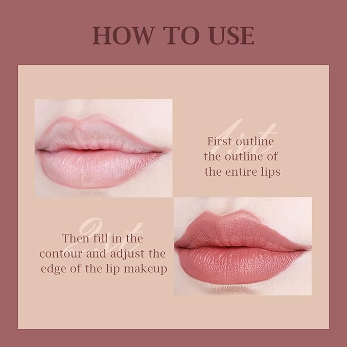 KISSIO Lip Liner,Creamy Lip Pencil,Long Lasting Lip Liner with Sharpener,Matte Finish,Smooth and Soft,Non Dry,Easy to Use,Cruelty free,0.02 oz,06 Fall into